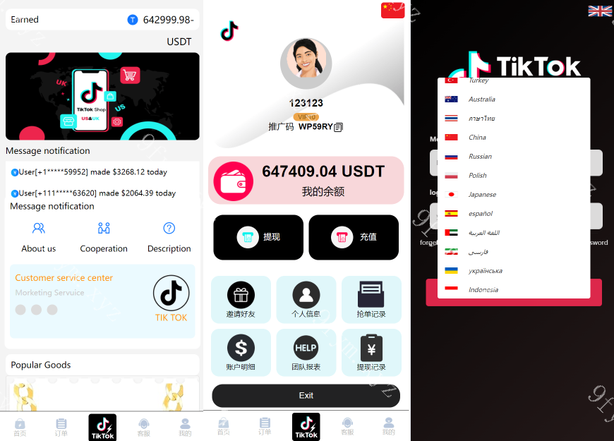 商业运营版本2025全新源码【海外多语言抢单商城】最新tiktok多语言海外刷单/抢单系统/订单自动匹配系统/连单卡单/海外源码